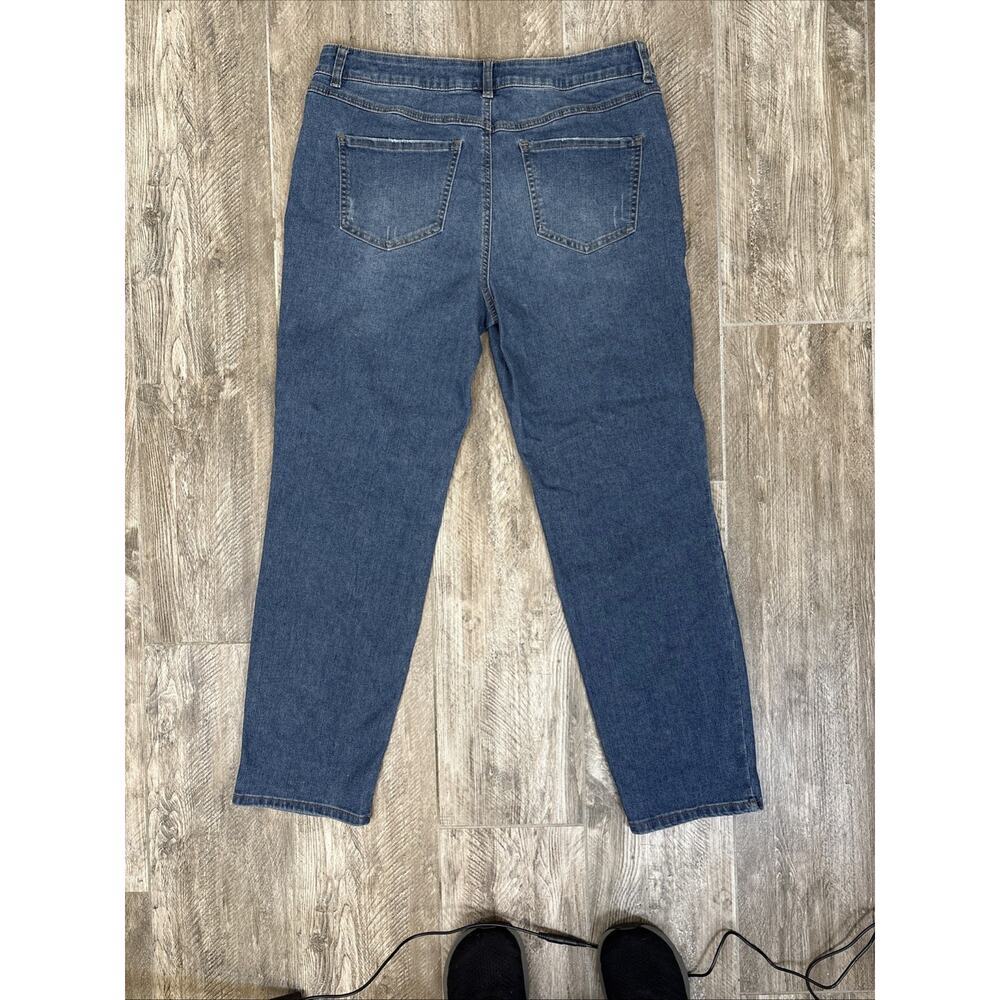 Y2K Rhinestone Embellished Jeans Mid-Rise 14 Bling Floral Sparkle Boho Festival - Picture 7 of 13